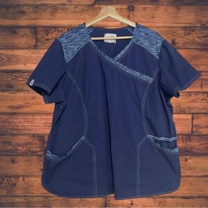 ScrubStar Active Blue Scrub Top 2XL